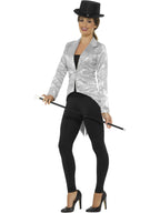 Sequin Tailcoat Jacket, Ladies, Silver