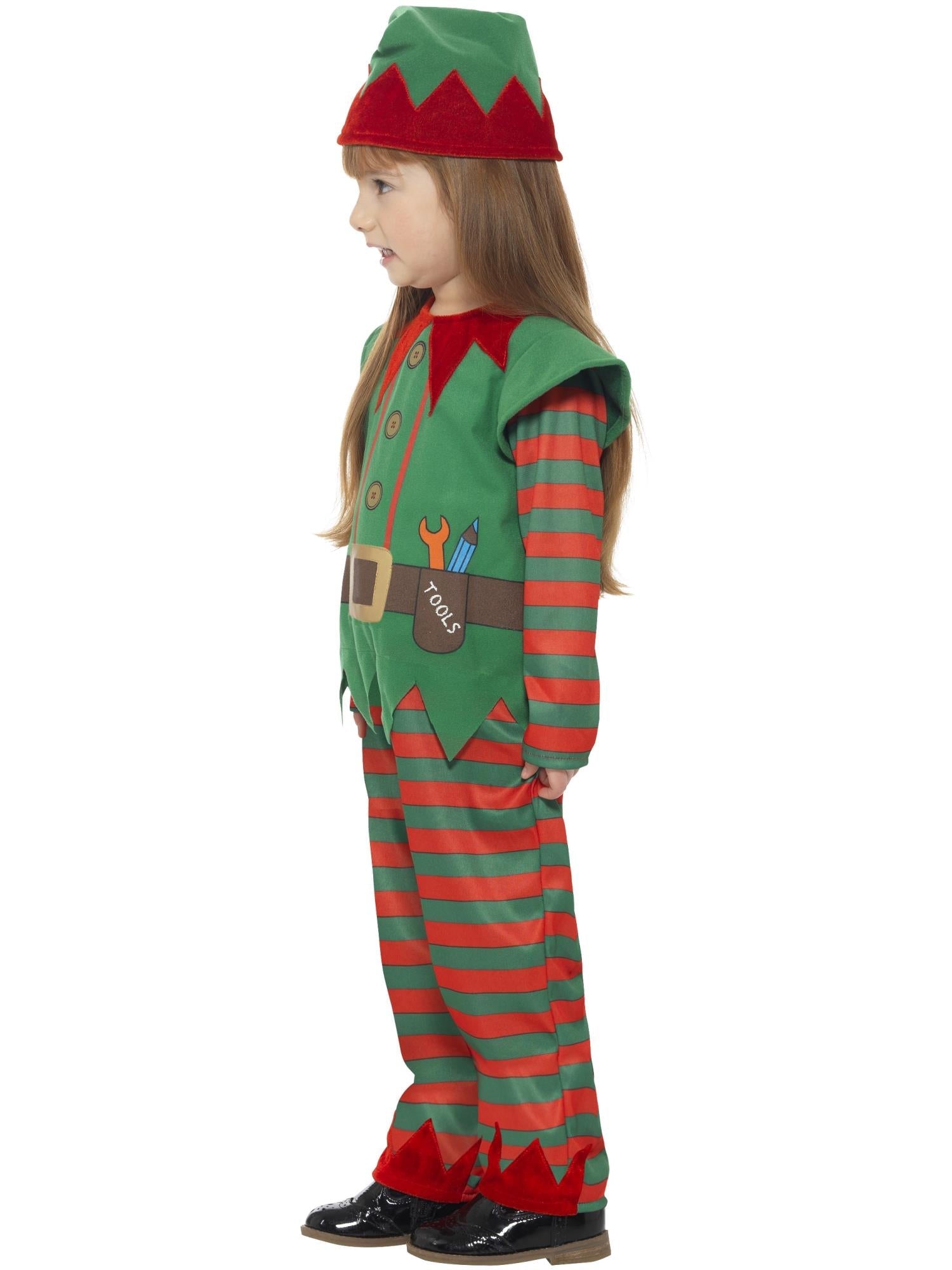 Elf Toddler Costume, Red & Green