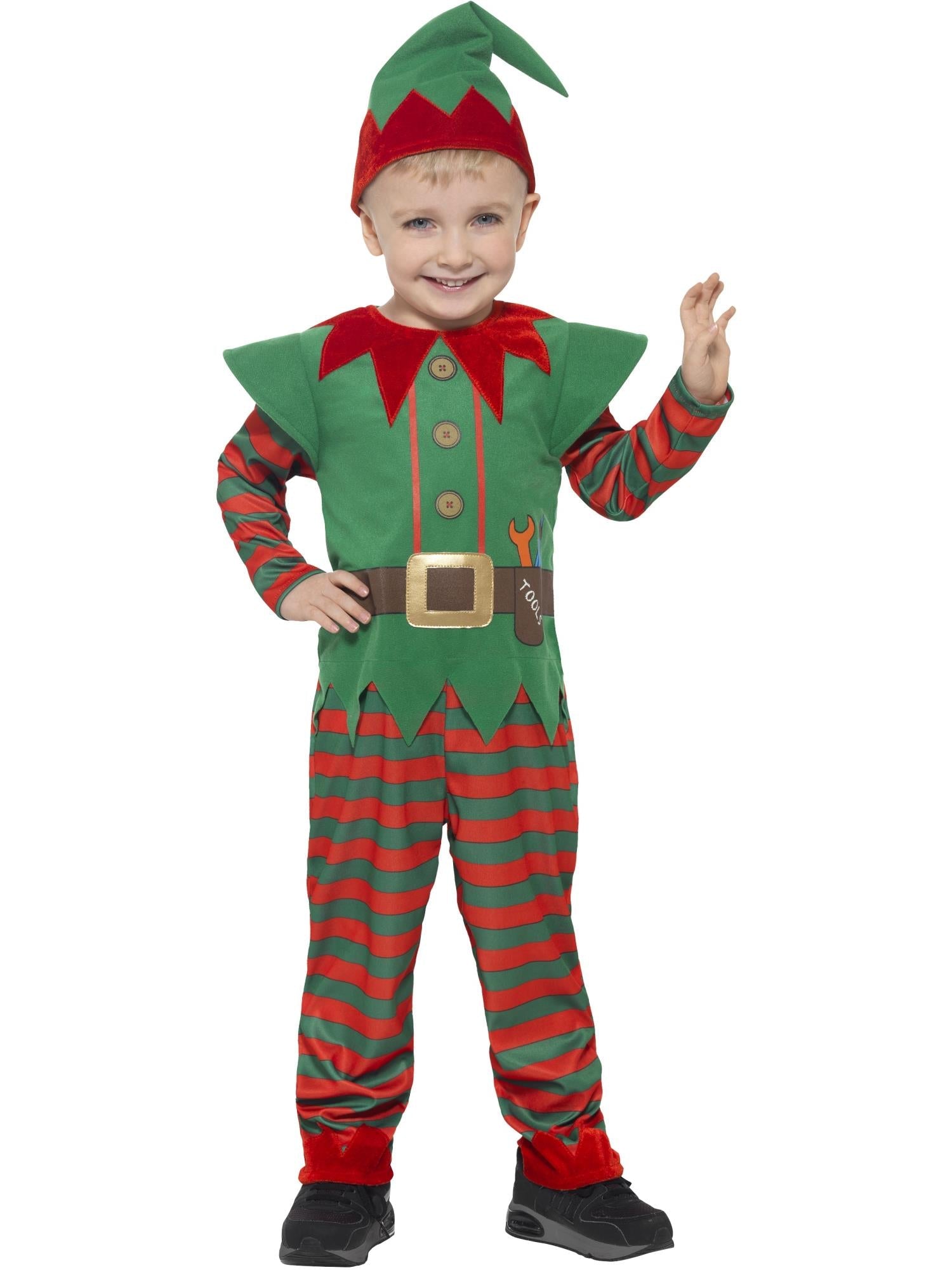 Elf Toddler Costume, Red & Green