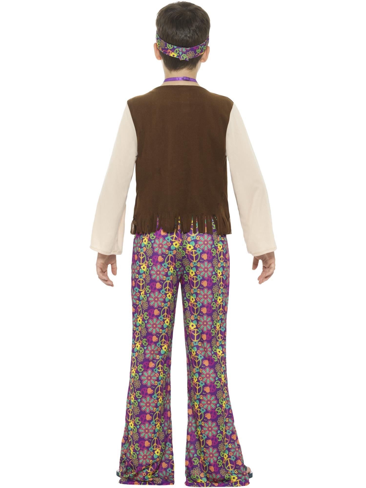 Hippie Boy Costume, with Top, Attached Waistcoat
