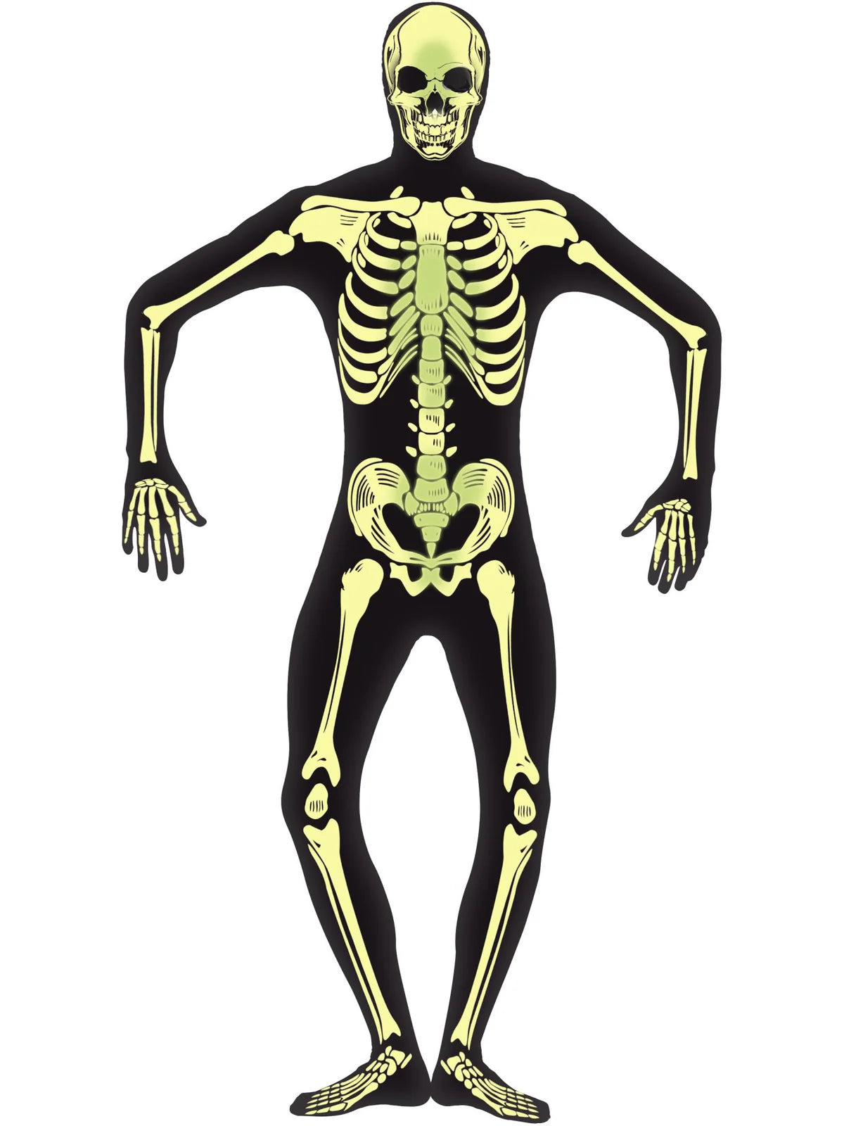 Skeleton Second Skin Costume, Black