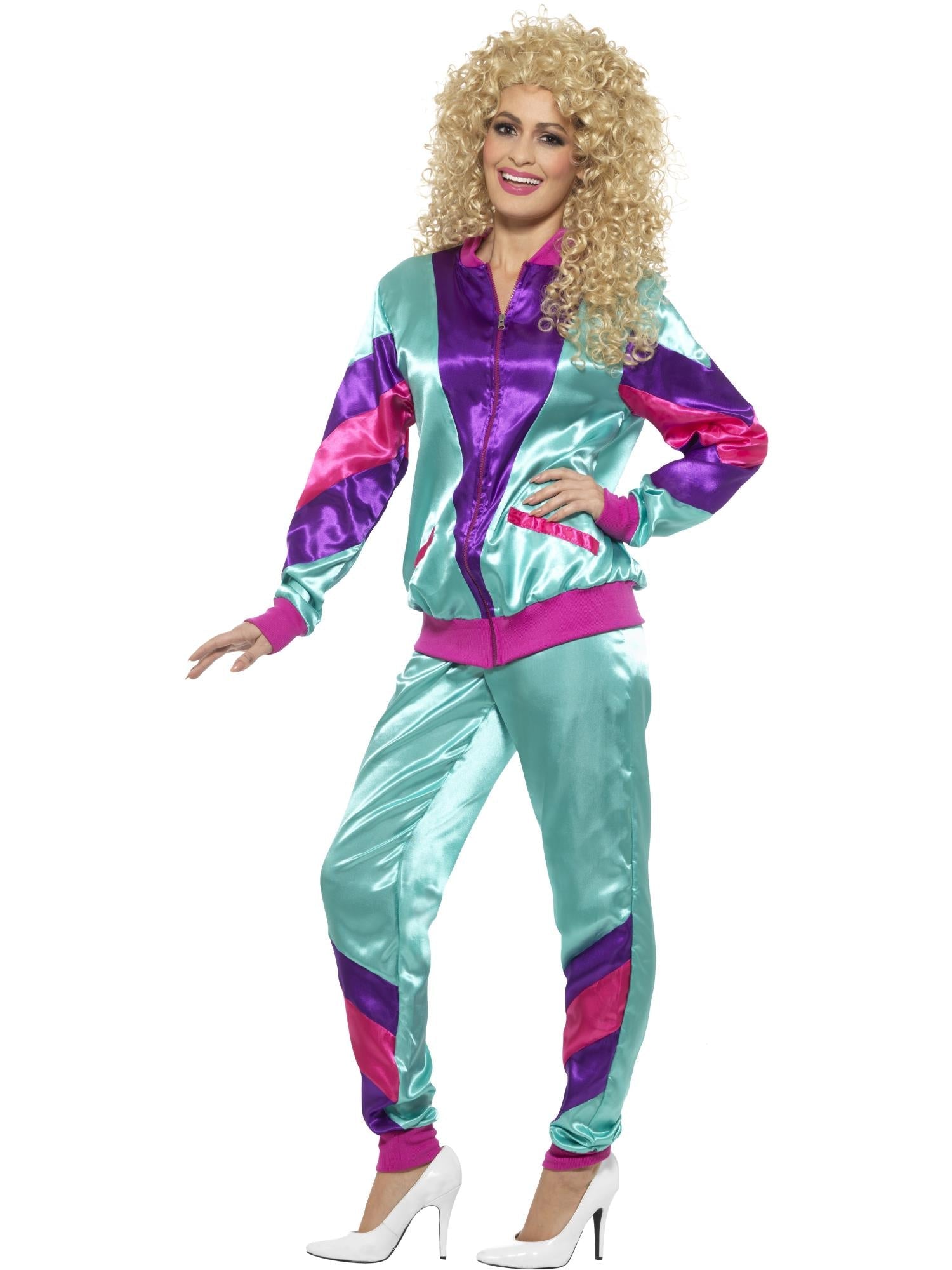 80s Height of Fashion Shell Suit Costume, Purple