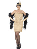 Flapper Costume, Gold, with Short Dress