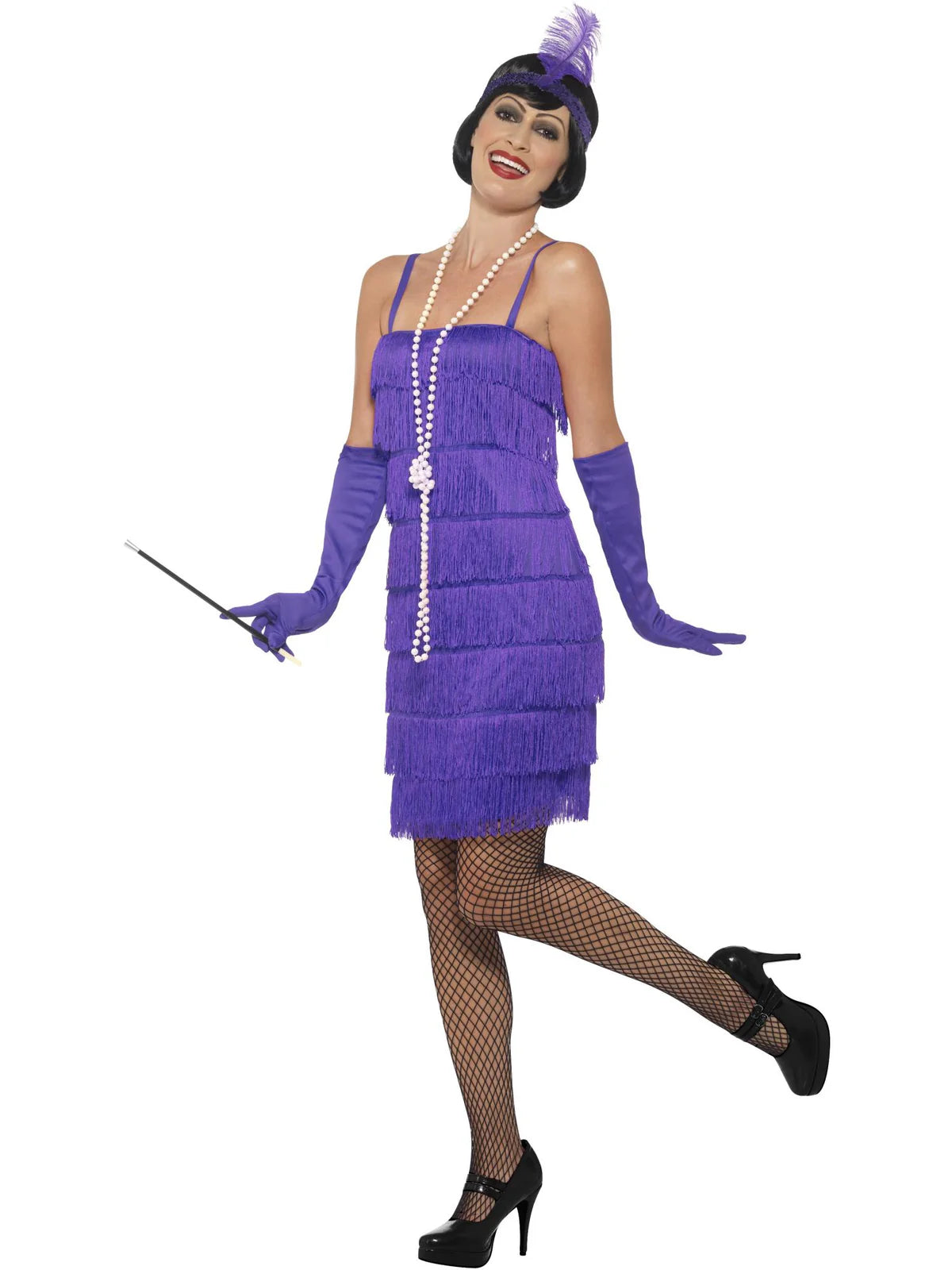 Flapper Costume, Purple, with Short Dress