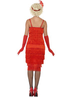 Flapper Costume, Red, with Long Dress