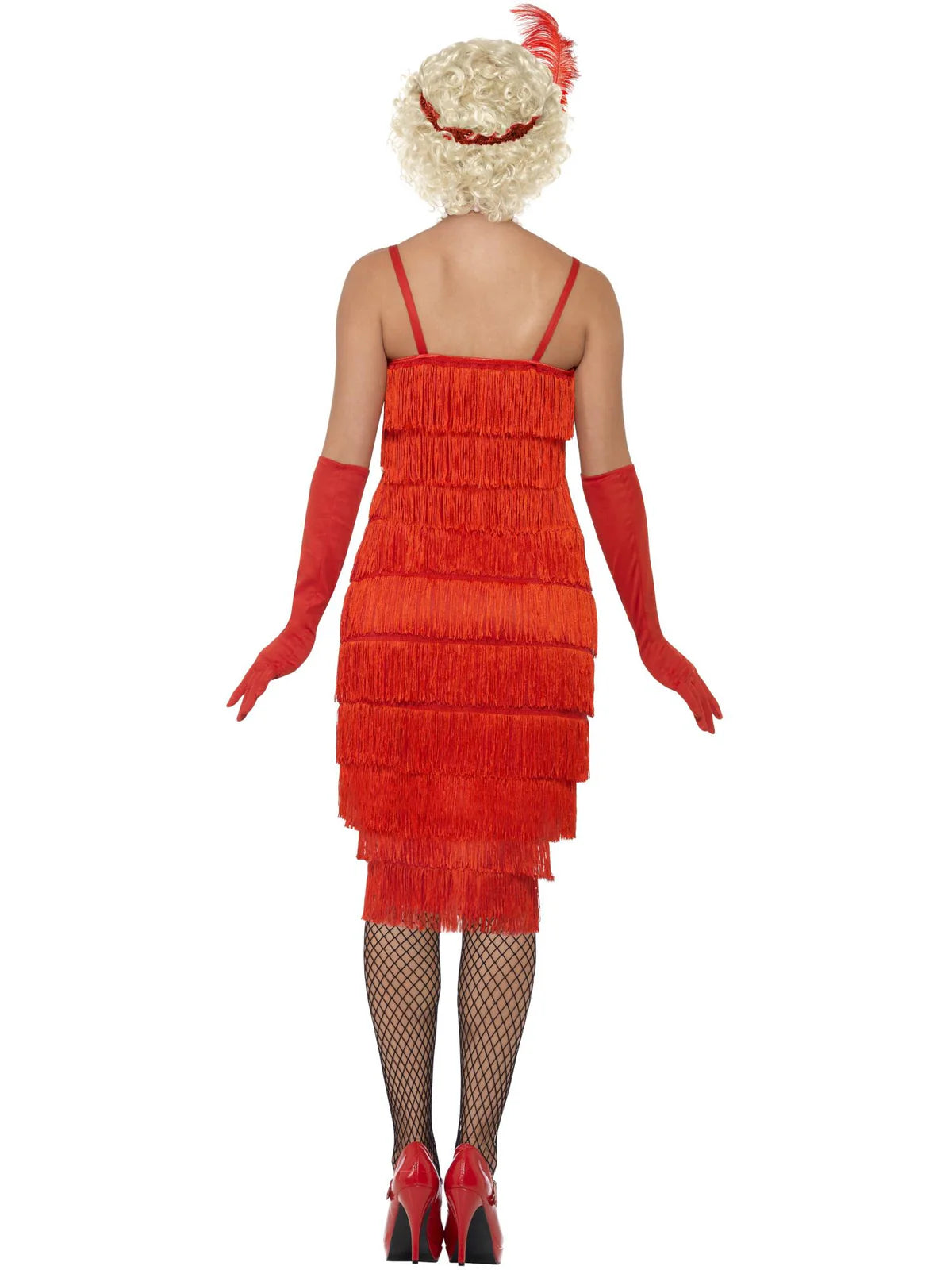 Flapper Costume, Red, with Long Dress