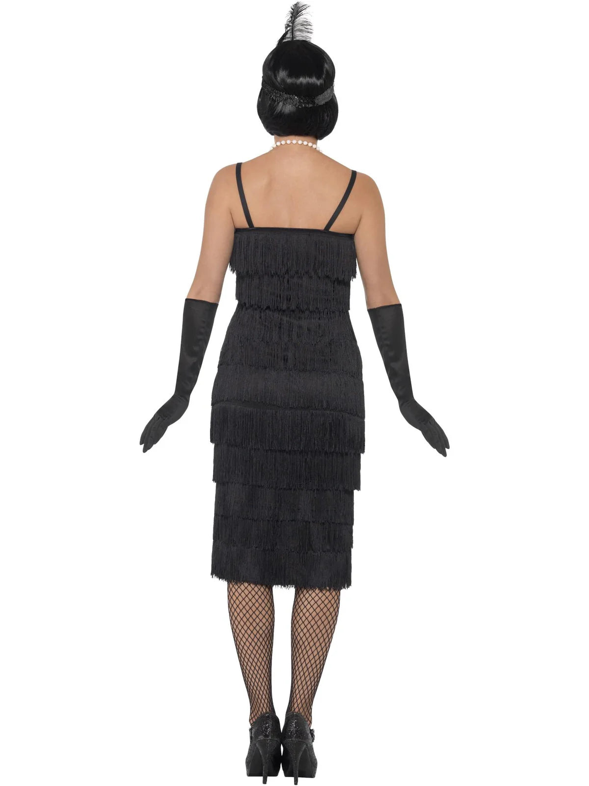 Flapper Costume, Black, with Long Dress