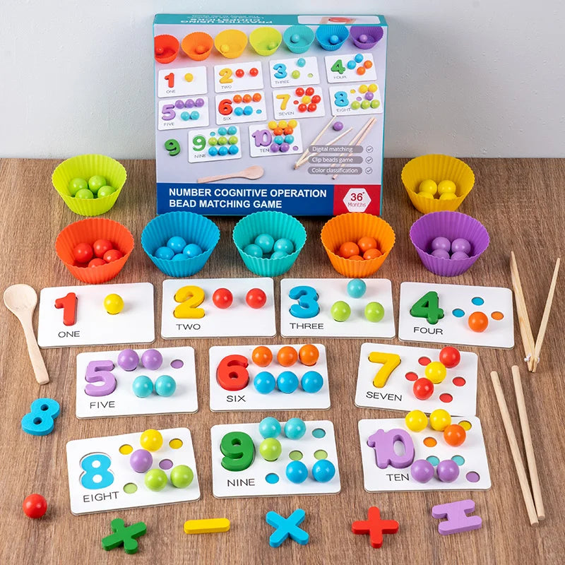 Montessori Math Teaching Aids for Children Baby Number Cognition Arithmetic Matching Educational Early Education Toys