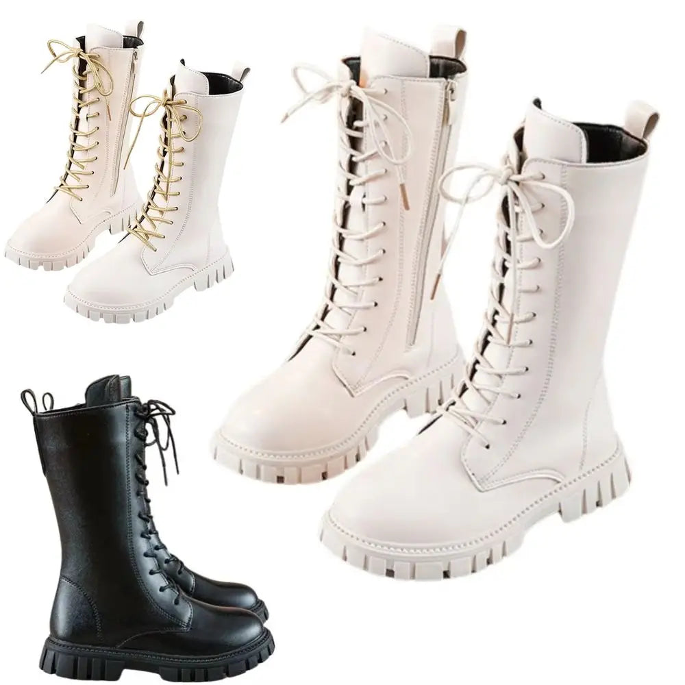 Girls White Long Boots for Cosplay Halloween & Dress Up