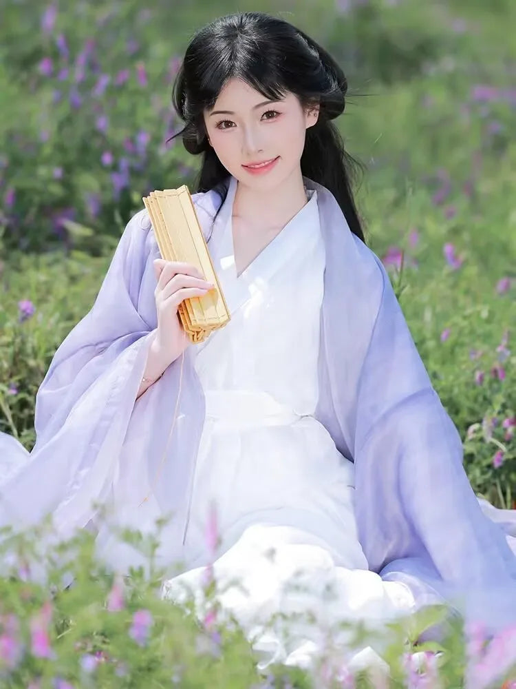 White Hanfu-Inspired Cosplay Dress for Women