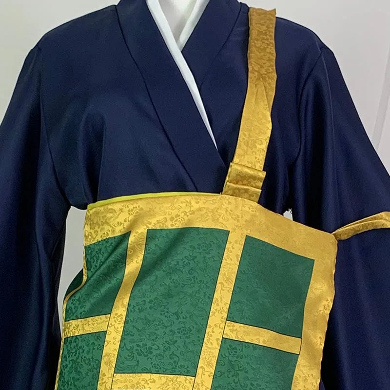 Black Blue Kimono School Uniform Cosplay Costume