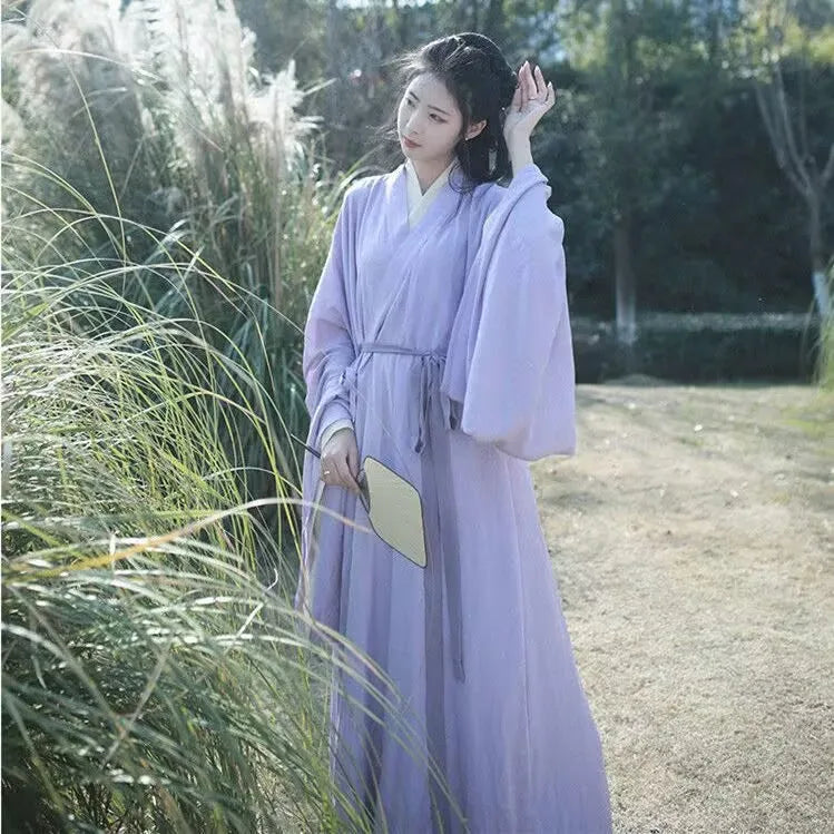 White Hanfu-Inspired Cosplay Dress for Women