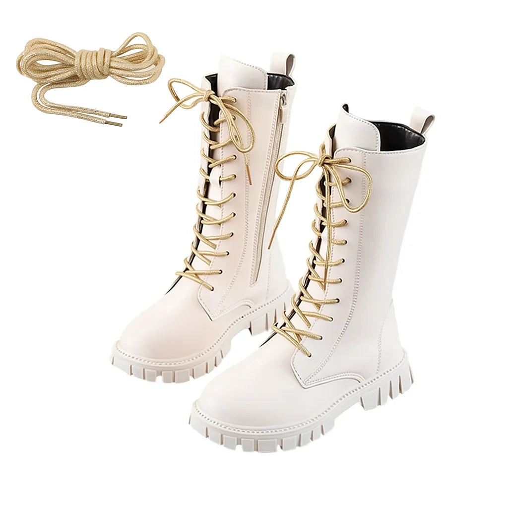 Girls White Long Boots for Cosplay Halloween & Dress Up
