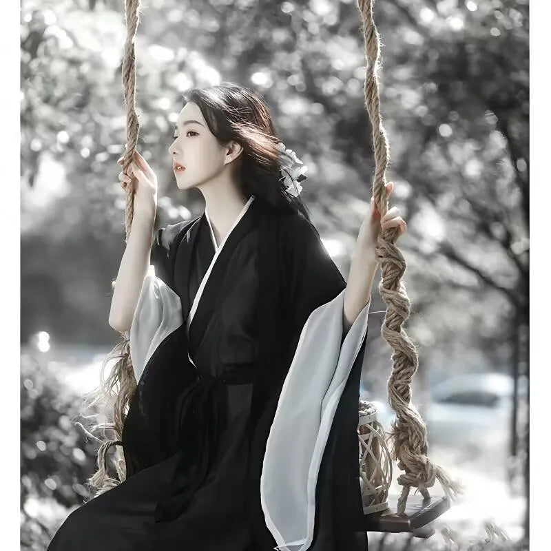 White Hanfu-Inspired Cosplay Dress for Women