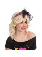 Neon Pink 80s Lace Headband