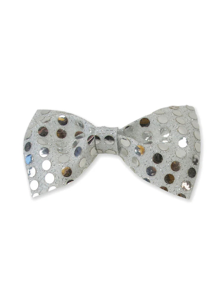 Silver Stardust Sequin Bow Tie