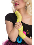 Neon Yellow Short Fishnet Gloves