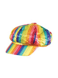 Vibrant Rainbow Sequin Captain's Cap