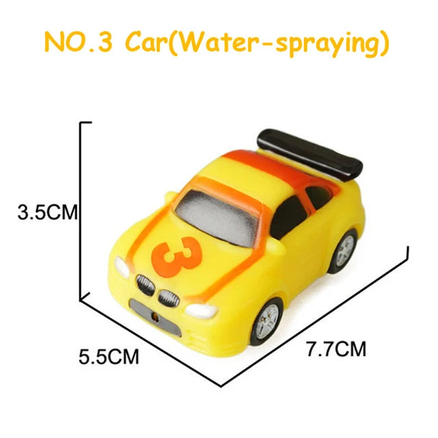 Bath Toy Swimming Water Toys Cartoon Soft Rubber Car Boat Plane Float Squeeze Sound Water Spray Kids Water Play Toys Gifts