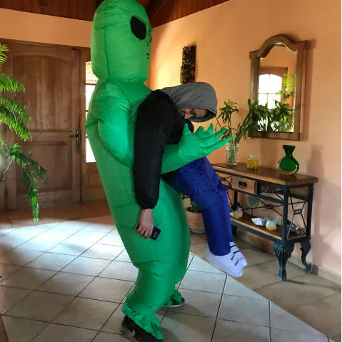 Adult Green Alien Inflatable Costume for Halloween & Parties