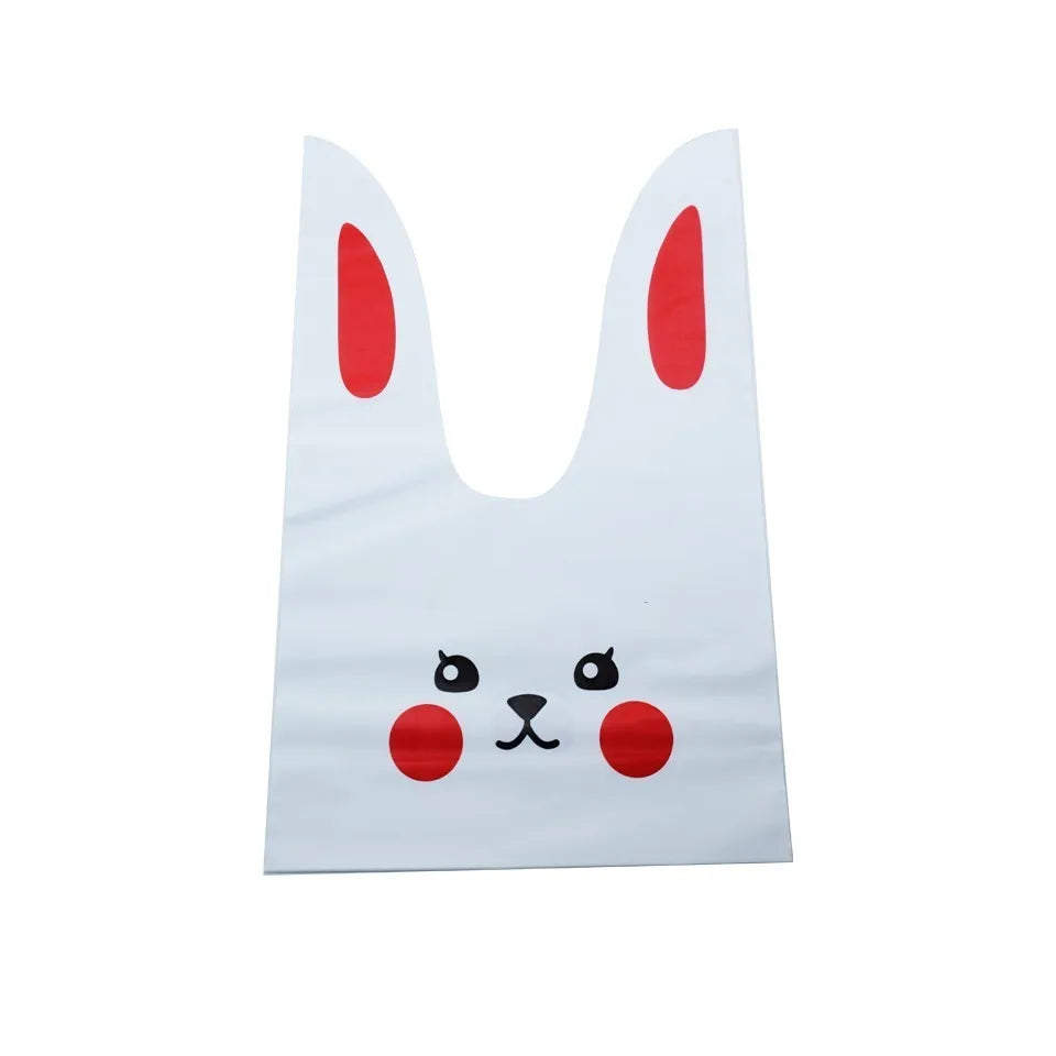 10/50pcs/lot Cute Rabbit Ear Bags Cookie Plastic Bags&Candy Gift Bags For Biscuits Snack Baking Package And Event Party Supplies
