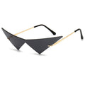 Oversized Rimless Cat Eye Sunglasses UV400 One-Piece Lens