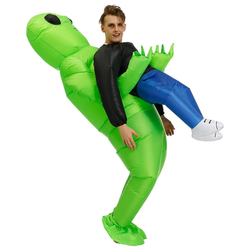 Adult Green Alien Inflatable Costume for Halloween & Parties