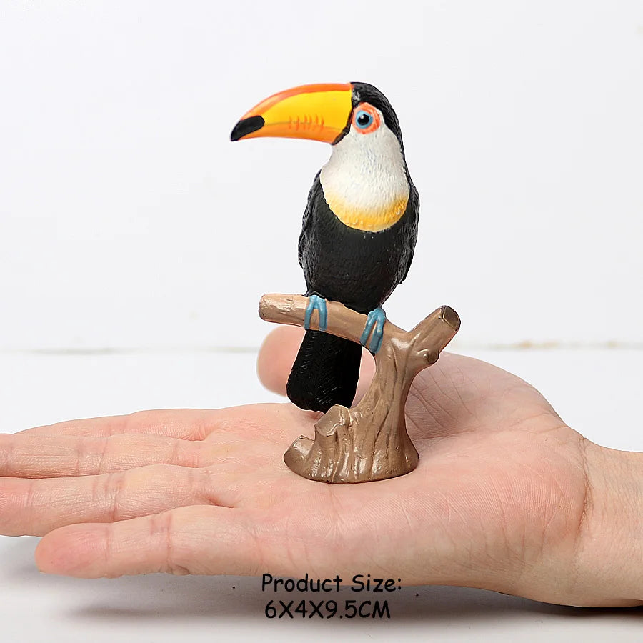 Wild Birds Animals Turkey Macaw Owl Eagles Ostrich Pelican Figurines Toy Animal Action Figure  Learning Education Birds Gifts