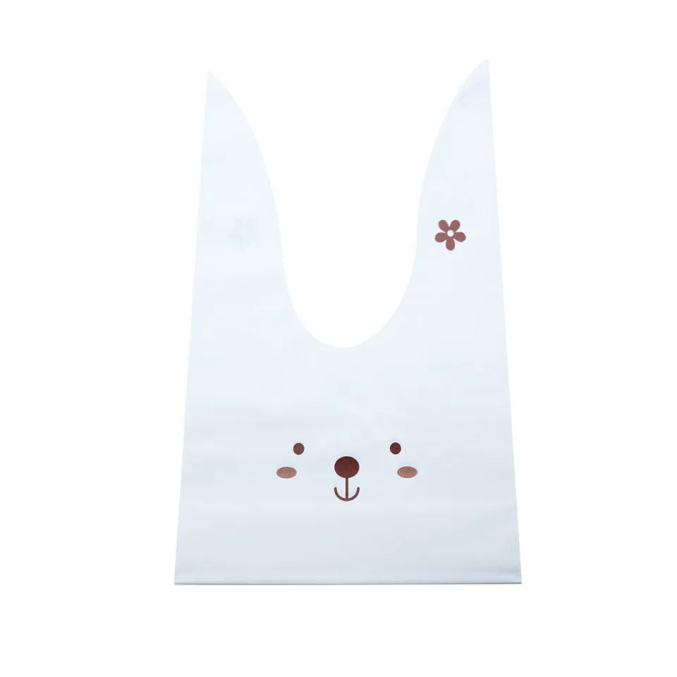 10/50pcs/lot Cute Rabbit Ear Bags Cookie Plastic Bags&Candy Gift Bags For Biscuits Snack Baking Package And Event Party Supplies