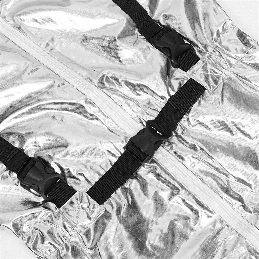 Adult Astronaut Costume Silver Space Suit for Parties