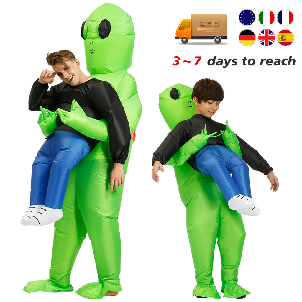 Adult Green Alien Inflatable Costume for Halloween & Parties