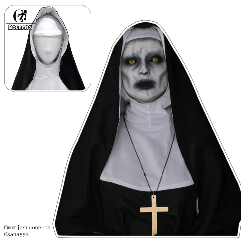 Women’s Gothic Nun Horror Costume Black Halloween Outfit