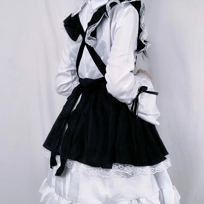 Women's Kawaii Maid-Inspired Cosplay Dress with Apron