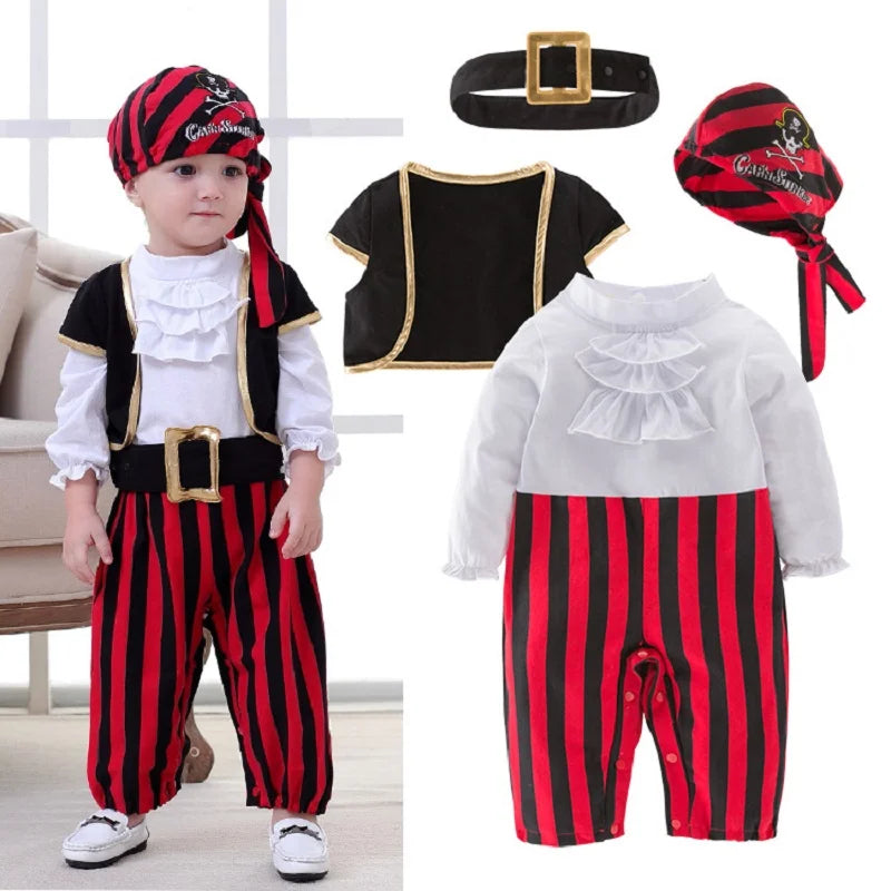 Umorden Pirate Captain Costume for Baby Boy Toddler Halloween Christmas Birthday Party Cosplay Fancy Dress