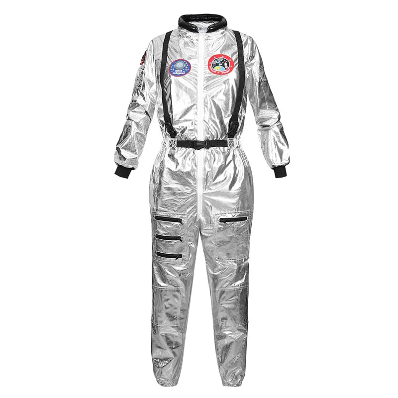 Adult Astronaut Costume Silver Space Suit for Parties