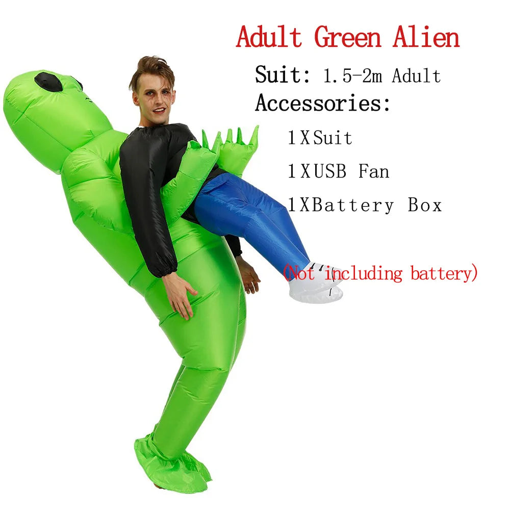 Adult Green Alien Inflatable Costume for Halloween & Parties