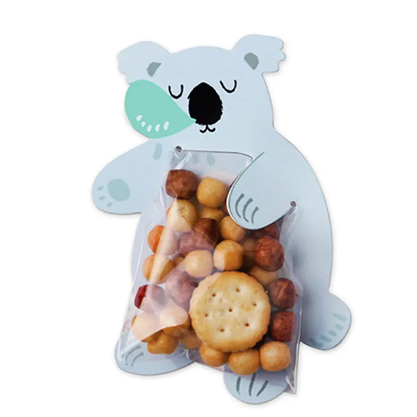 10pcs/lot Cute Animal Bear Rabbit Candy Bags Cookie Bags Gift Bags Greeting Cards Baby Shower Birthday Party candy box