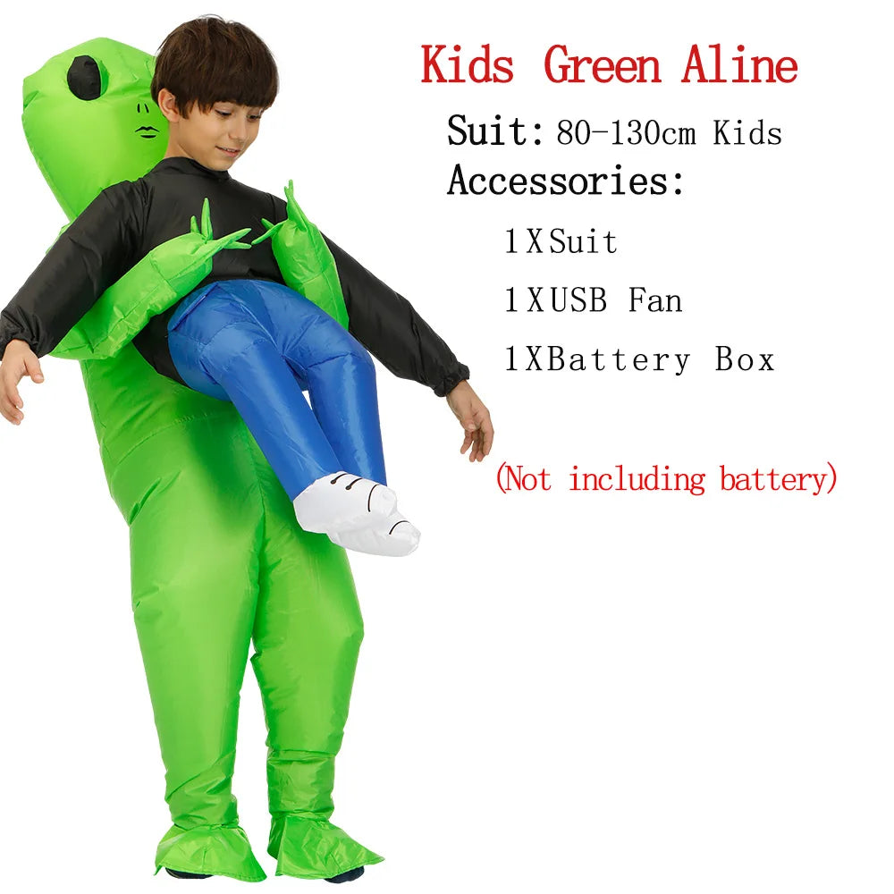 Adult Green Alien Inflatable Costume for Halloween & Parties