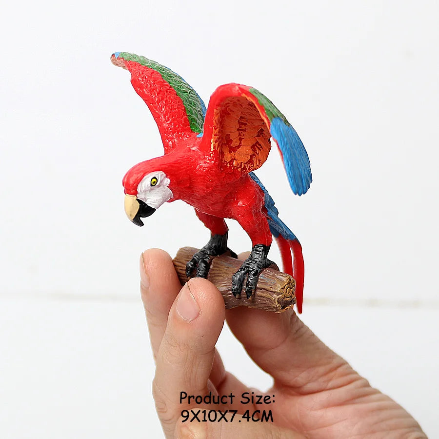 Wild Birds Animals Turkey Macaw Owl Eagles Ostrich Pelican Figurines Toy Animal Action Figure  Learning Education Birds Gifts