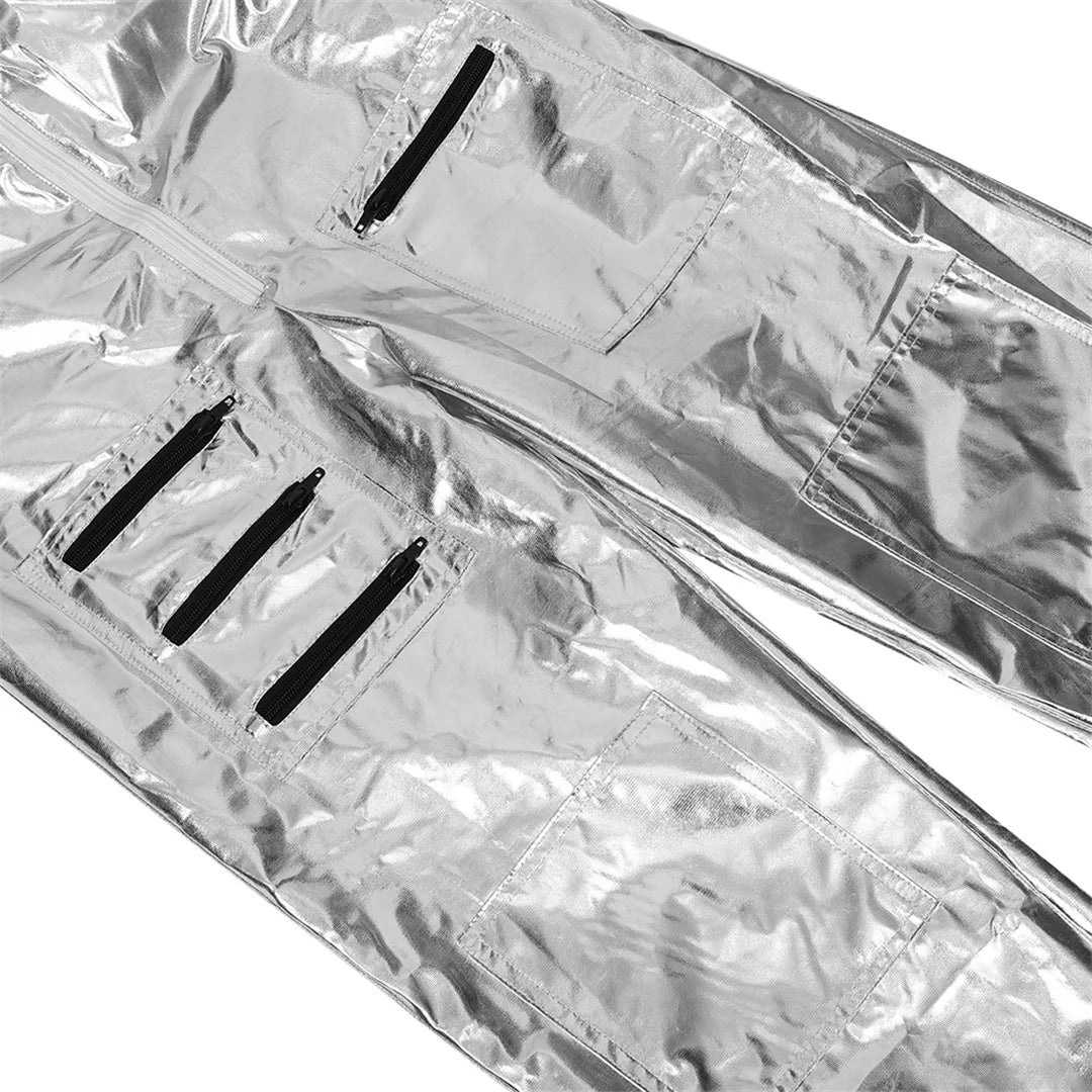 Adult Astronaut Costume Silver Space Suit for Parties