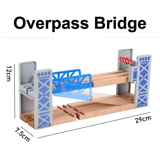 All Kinds of Wooden Train Tracks Accessories Beech Wood Railway Tracks Wooden Bridge Tunnel Fit for Wood Tracks Toys
