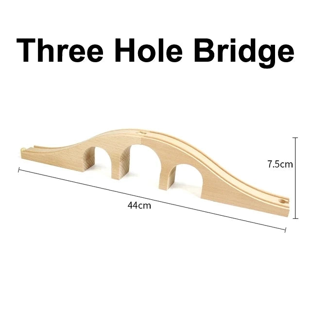 All Kinds of Wooden Train Tracks Accessories Beech Wood Railway Tracks Wooden Bridge Tunnel Fit for Wood Tracks Toys