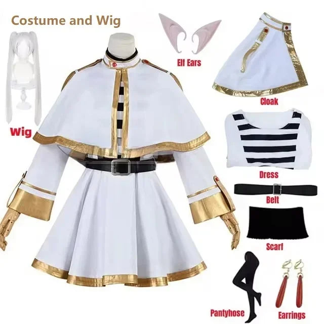 Women’s Fantasy Elf Mage Cosplay Costume with Wig & Shoes