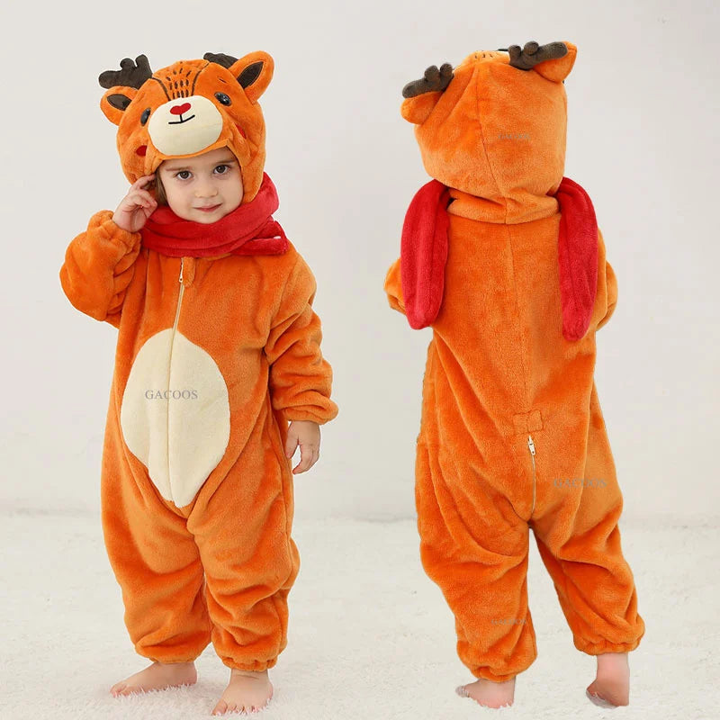 Baby Dinosaur Hooded Romper Costume for Halloween & Winter