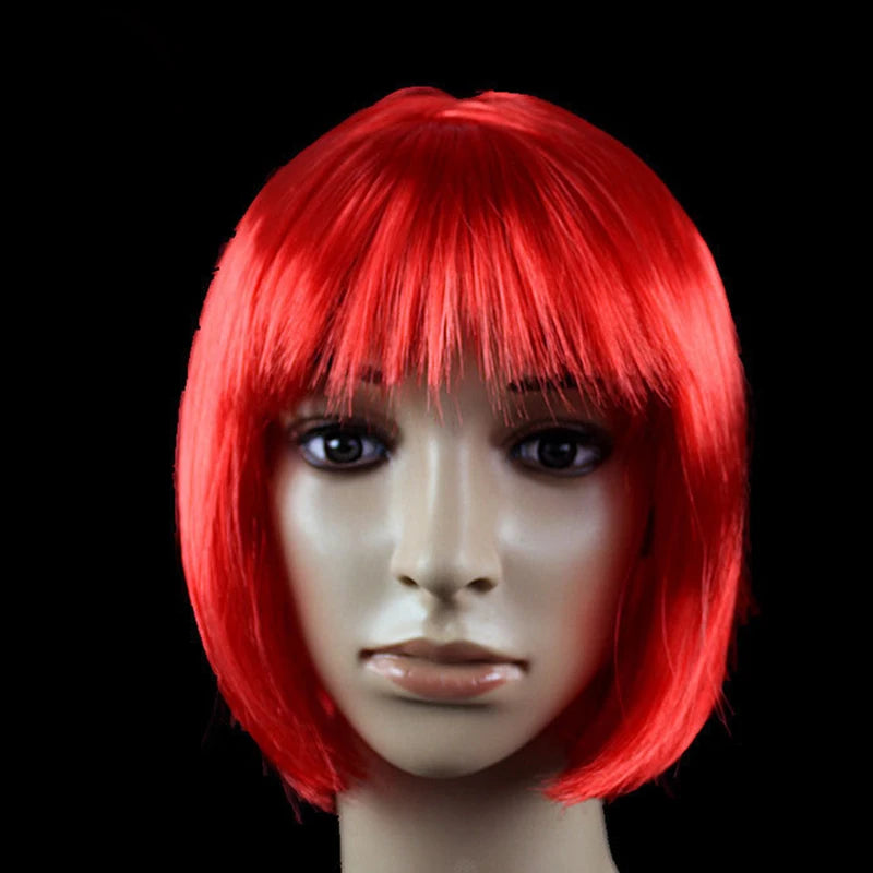 Short Bob Wig Synthetic Costume Wig for Cosplay & Parties
