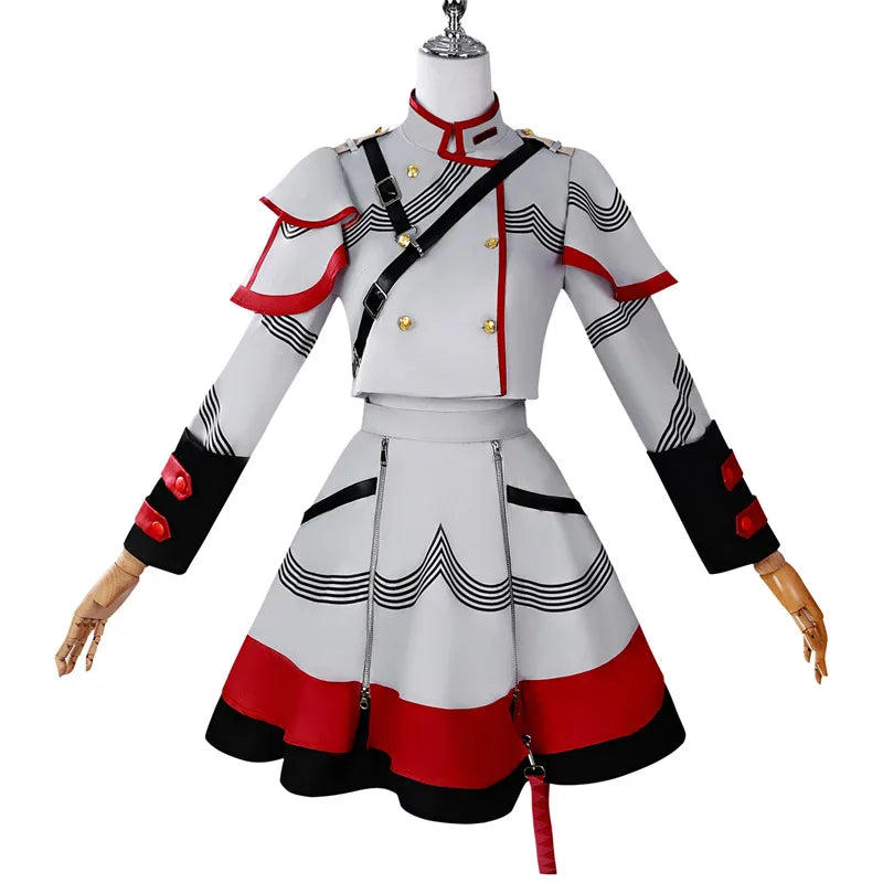 Women’s Red Anime-Inspired Cosplay Uniform Costume
