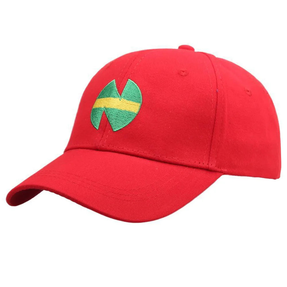 Red Embroidered Baseball Cap Adjustable Casual Sun Hat