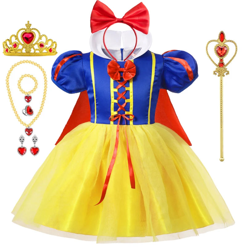 Girls Classic Princess Dress with Cape Halloween Costume