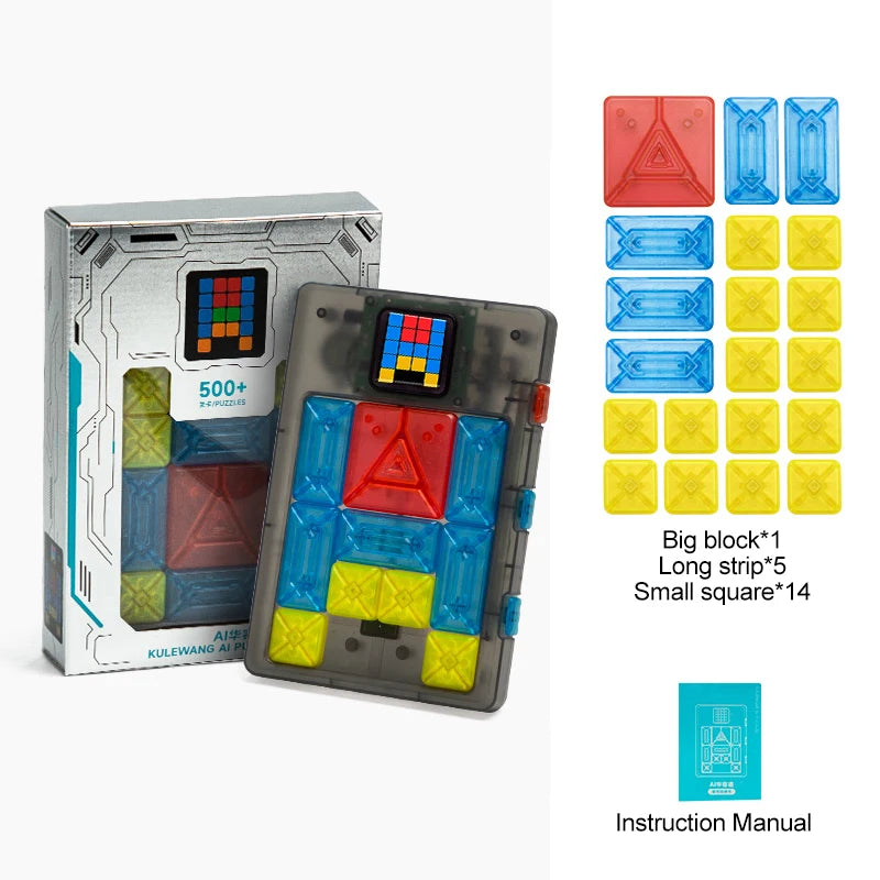 AI Huarong Road Magnetic Suction Block Sliding 500+ Levels Puzzle Toys Logical Thinking Training Brain-burning Board Game Toys