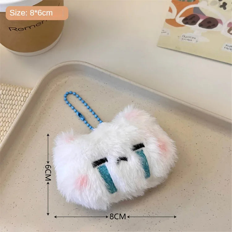 Cute Plush Bunny Teddy Bear Pendant Student Backpack Decoration Accessories Super Cute Keychain ﻿